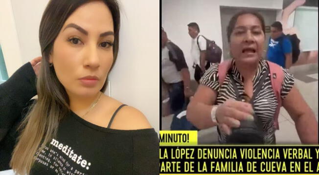 Pamela López llegó a Lima y, al bajar del avión, tuvo un fuerte altercado con los padres de Christian Cueva.