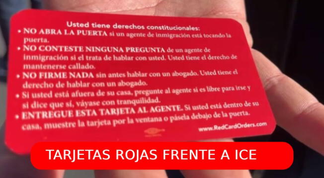 Esta es la tarjeta roja para inmigrantes en USA.