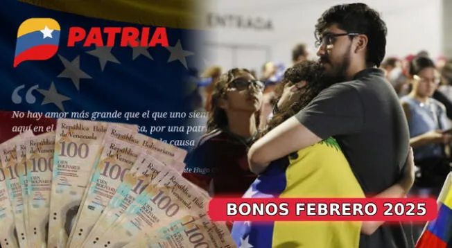 Bonos en Venezuela que se pagarán durante el mes de febrero.