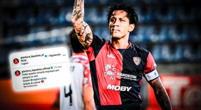 Gianluca Lapadula se despidió de Cagliari de la Serie A de Italia.