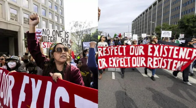 Inmigrantes marchan en Los Ángeles exigiendo un trato más justo y humano.