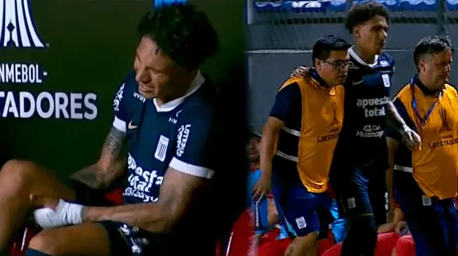 Paolo Guerrero no pudo seguir en el Alianza Lima vs. Nacional de Paraguay tras golpe.