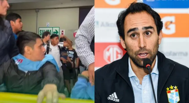 Hinchas de Sporting Cristal encaran a los dirigentes del club en medio del partido ante Bolívar Hinchas de Sporting Cristal encaran a los dirigentes del club en medio del partido ante Bolívar