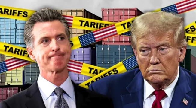Gavin Newsom se pronuncia en contra de los aranceles de Trump. Gavin Newsom se pronuncia en contra de los aranceles de Trump.