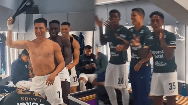 Jugadores de Alianza Lima festejaron el pase a la Copa Sudamericana 2025 en los vestuarios. Jugadores de Alianza Lima festejaron el pase a la Copa Sudamericana 2025 en los vestuarios.