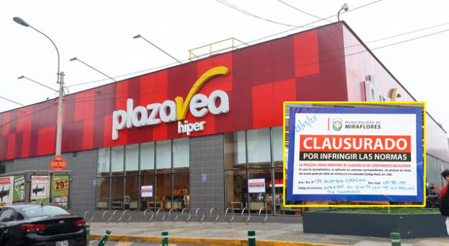 Se decidió clausurar de forma temporal Plaza Vea debido a una serie de deficiencias que representan riesgo. Se decidió clausurar de forma temporal Plaza Vea debido a una serie de deficiencias que representan riesgo.