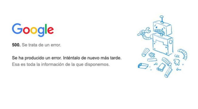 La gigante de Internet sufre caída mundial en varias de sus plataformas. Usuarios reportan fallos en Google. La gigante de Internet sufre caída mundial en varias de sus plataformas. Usuarios reportan fallos en Google.