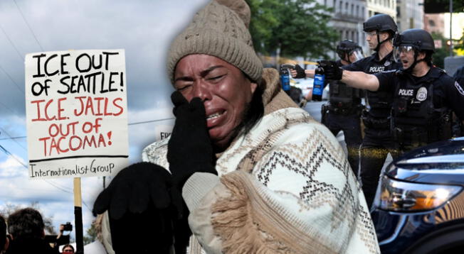 Inmigrantes en Seattle se enfrentan a la policía en plena protesta contra ICE. Inmigrantes en Seattle se enfrentan a la policía en plena protesta contra ICE.