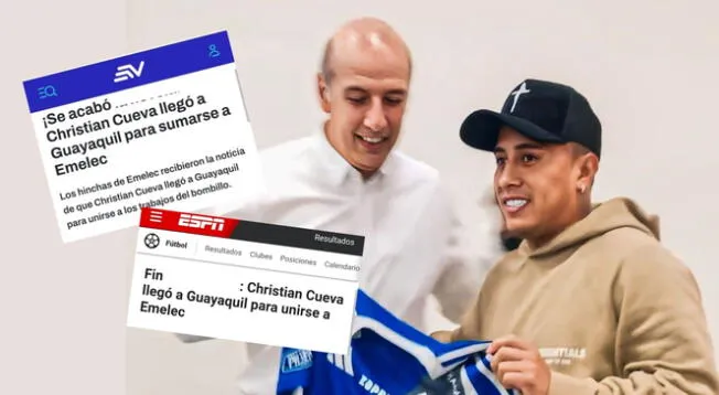 Prensa de Ecuador dió fuerte calificativo al arribo de Cueva a Guayaquil para firmar por Emelec Prensa de Ecuador dió fuerte calificativo al arribo de Cueva a Guayaquil para firmar por Emelec