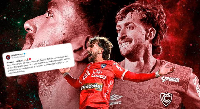 Cienciano despidió a Gaspar Gentile en redes sociales. Cienciano despidió a Gaspar Gentile en redes sociales.