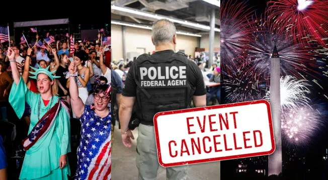 Celebraciones del 4 de julio canceladas o aplazadas por temor a ICE. Celebraciones del 4 de julio canceladas o aplazadas por temor a ICE.