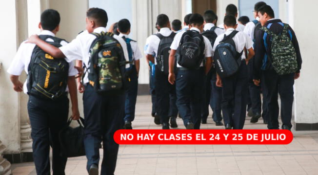 El 24 y 25 de julio no hay clases en los colegios nacionales de La Convención. El 24 y 25 de julio no hay clases en los colegios nacionales de La Convención.