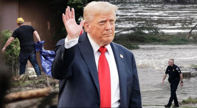 Donald Trump visitó Texas luego de que ocurran las inundaciones que dejaron muchos muertos y damnificados.