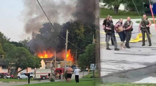 Tiroteo, explosión e incendio en Iowa.