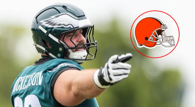Landon Dickerson tuvo que ser retirado de los entrenamientos de los Eagles.
