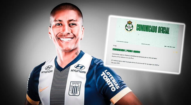 Pedro Aquino llegó a Alianza Lima y Santos Laguna se pronunció inmediatamente. Pedro Aquino llegó a Alianza Lima y Santos Laguna se pronunció inmediatamente.
