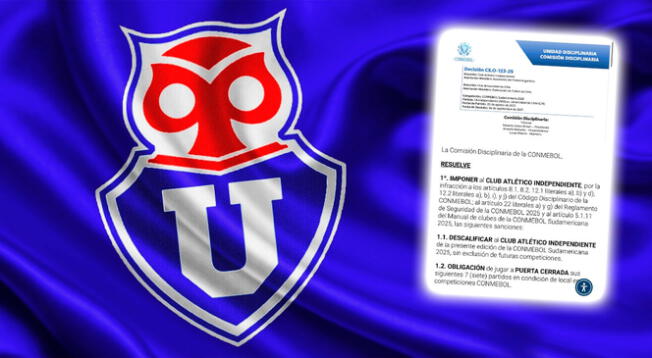 U de Chile se queda sin figura en medio del fallo de Conmebol. U de Chile se queda sin figura en medio del fallo de Conmebol.