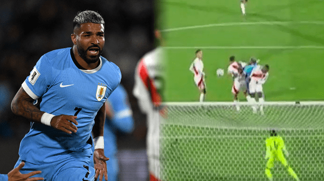 Rodrigo Aguirre marcó el primero de Uruguay ante la selección peruana de cabeza. Rodrigo Aguirre marcó el primero de Uruguay ante la selección peruana de cabeza.
