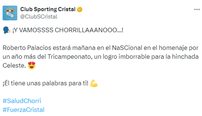 El aviso de Sporting Cristal para sus hinchas   