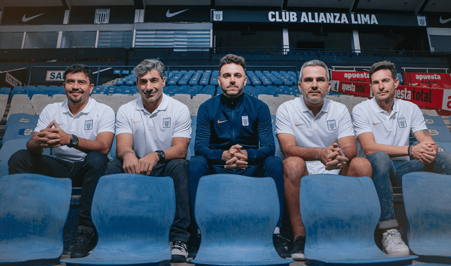 Mariano Soso y su comando técnico en Alianza Lima. Foto: Alianza Lima   