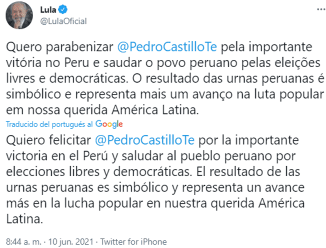 (Foto: Twitter Lula)   