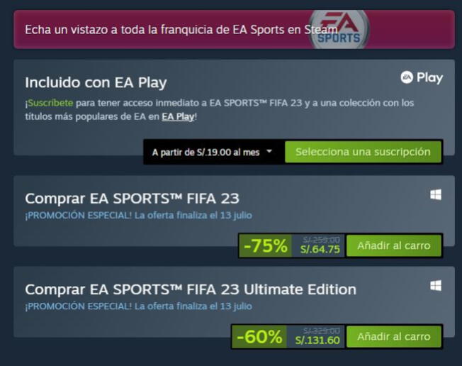 Steam tiene nuevo juego gratis para este fin de semana: puedes probar FIFA  23 y aprovechar esta oferta