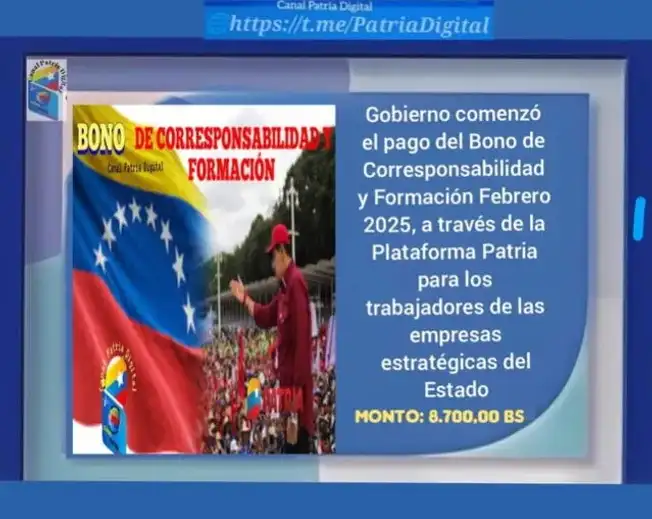 El Bono de Corresponsabilidad y Formación llegó en febrero 2025.   