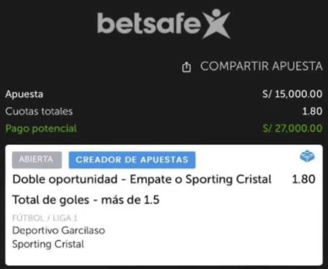 Apuesta que realizó el hincha de Cristal. (Foto: Facebook)   