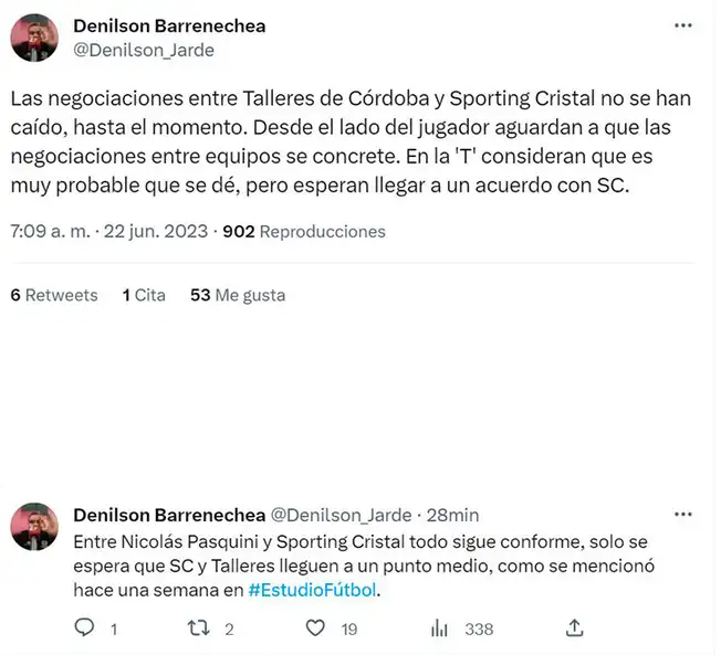 Nicolás Pasquini sigue siendo del interés para Sporting Cristal.   