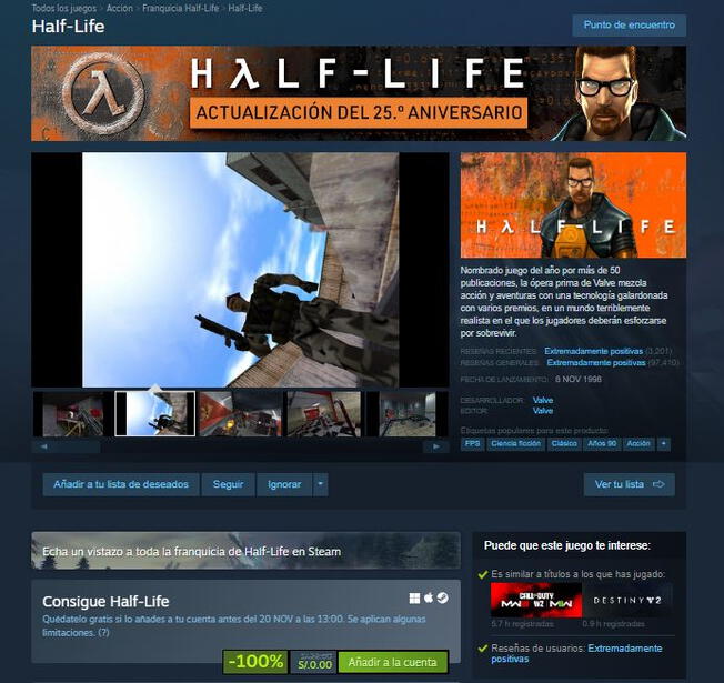 Half-Life celebra 25 anos com atualização e fica grátis no Steam