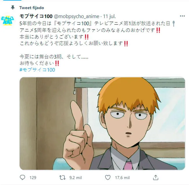 Anime de Mob Psycho 100 se despede com cerimônia de formatura prevista para  abril de 2023 - Crunchyroll Notícias