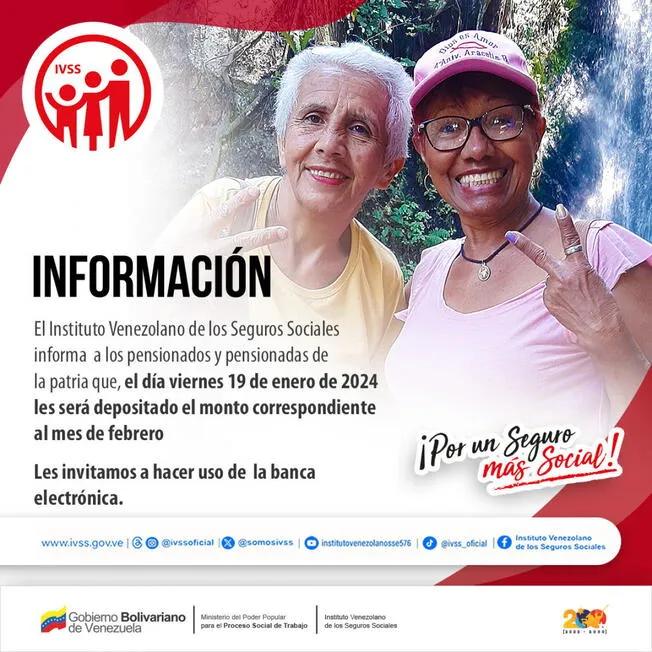 Pago IVSS a pensionados para febrero 2024   