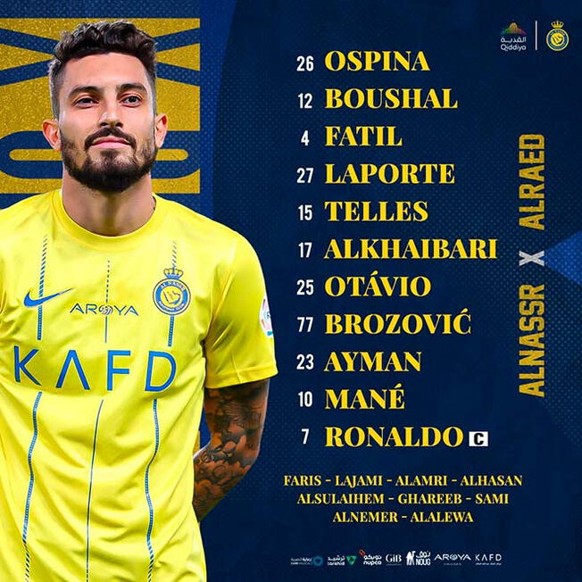 Alineaciones de al raed contra al-nassr