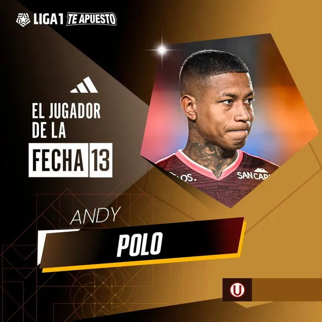 Andy Polo fue elegido el mejor jugador de la fecha 13. Foto: Liga 1   