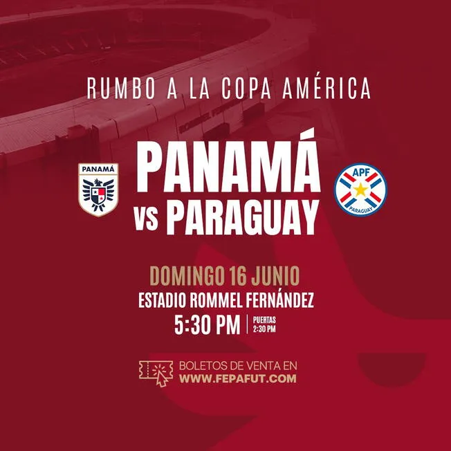 Poster de Panamá vs. Paraguay. Foto: FEPAFUT   