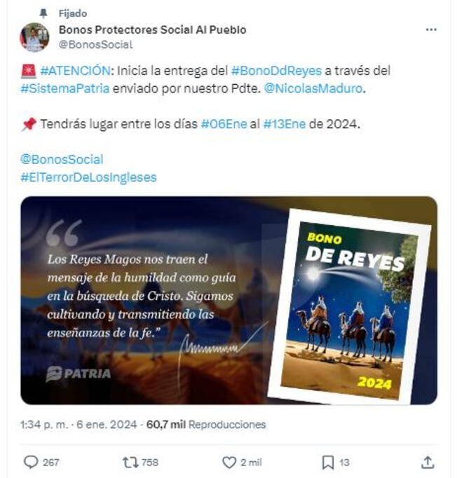 primer bono especial venezuela