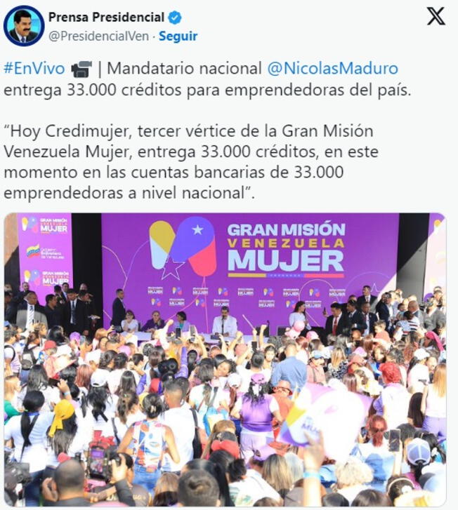  CrediMujer beneficia a miles de mujeres a nivel nacional.   