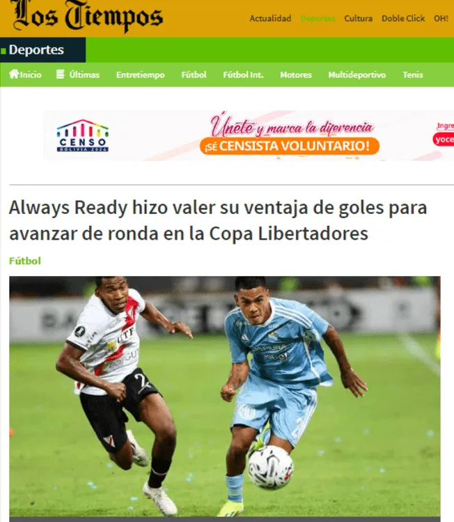 Always Ready va a Perú para sostener la ventaja contra Sporting Cristal