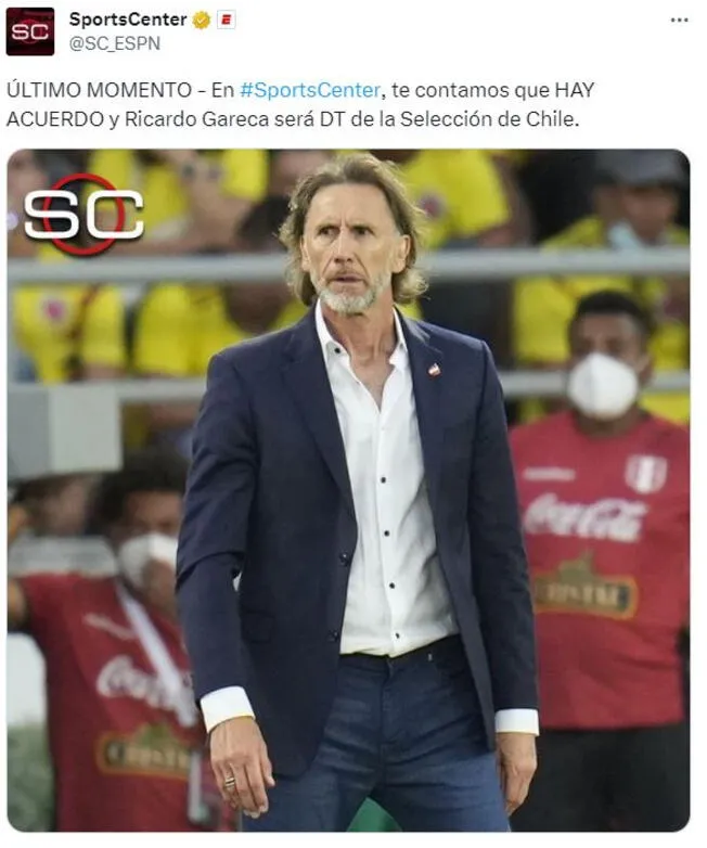 Medios internacionales aseguran que Gareca es DT de Chile.   