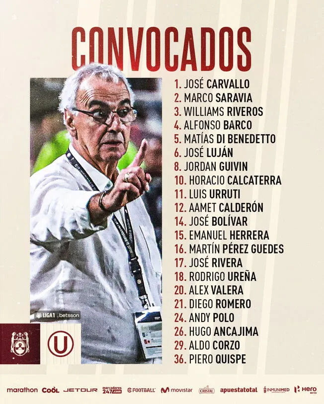 Lista de convocados de Universitario   