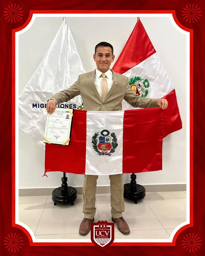 Jairo Vélez obtuvo este martes la nacionalidad peruana. Foto: Club UCV   