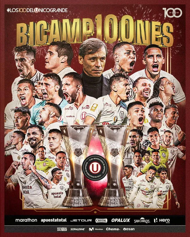 Universitario no consideró a Christofer Gonzales en la gráfica del bicampeonato. Foto: Universitario de Deportes   