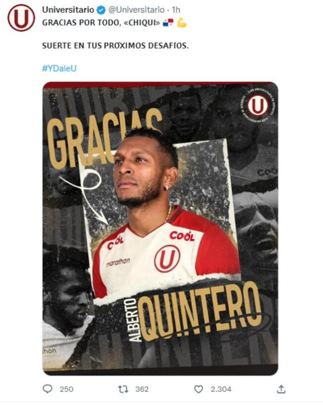 Alberto Quintero dejó de ser jugador de Universitario.   