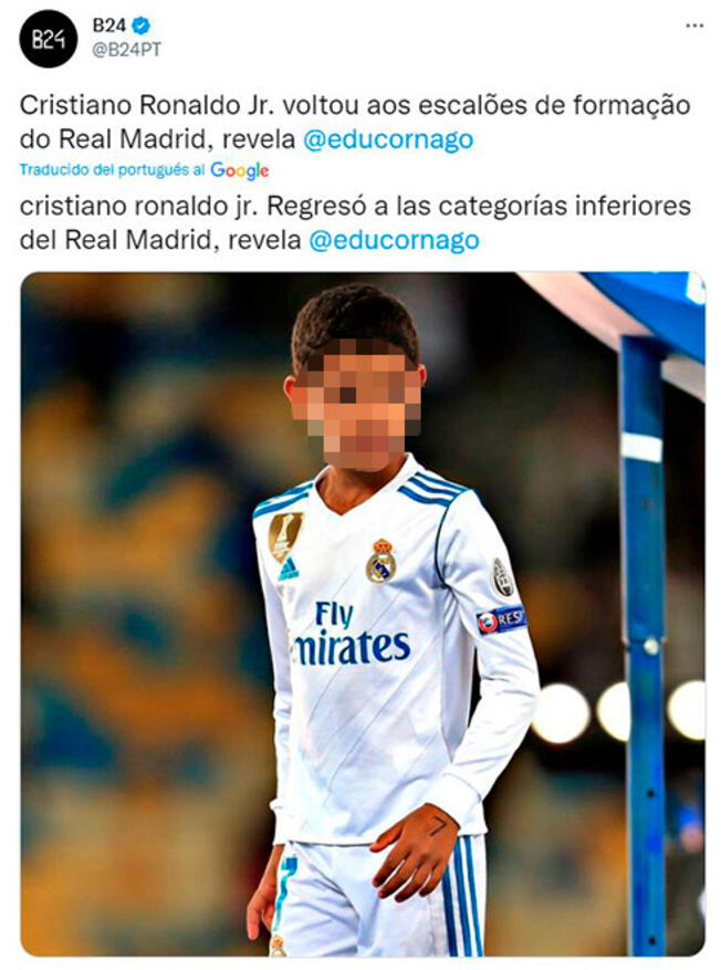 Guiño a los madridistas? Hijo de Cristiano Ronaldo volvió a las canteras de  Real Madrid