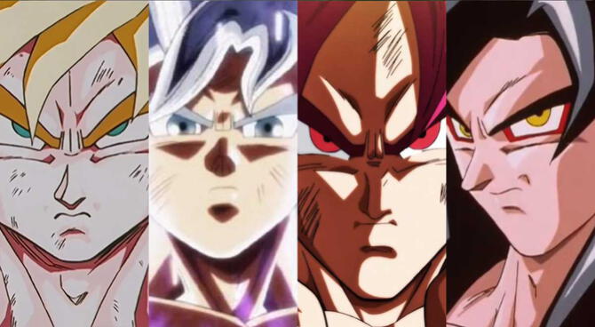 Gokú y todas sus transformaciones en la historia de Dragon Ball Z, Super y  GT
