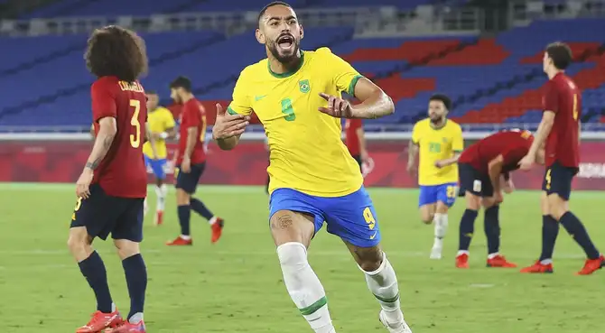 Matheus Cunha gol a España Brasil se lleva el oro Matheus Cunha gol a España Brasil se lleva el oro