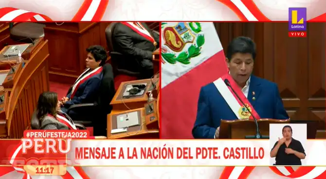 Congresista Norma Yarrow le gritó "corrupto" a Pedro Castillo. Congresista Norma Yarrow le gritó "corrupto" a Pedro Castillo.