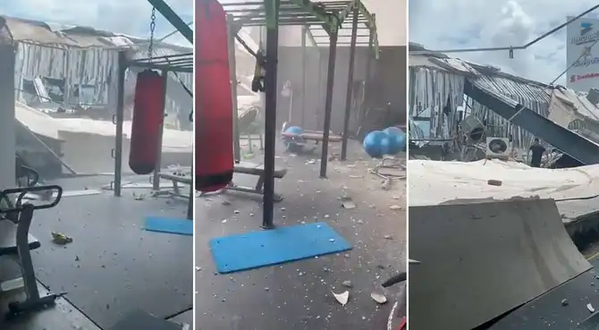 Así quedó un gimnasio después del terremoto en México Así quedó un gimnasio después del terremoto en México