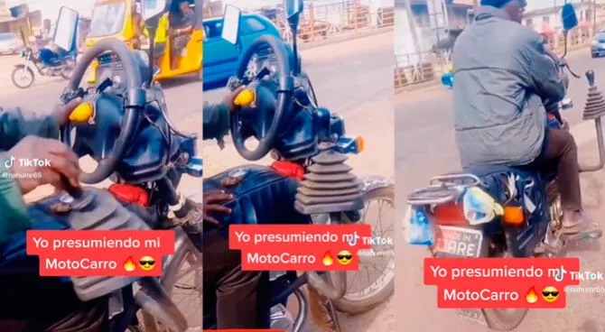 El 'MotoCarro' se hizo viral en TikTok.