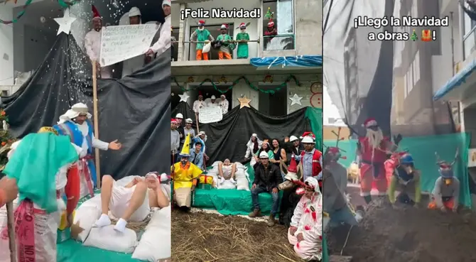 Hicieron un concurso navideño en una empresa, y el área de construcción se llevó la atención de los usuarios. Hicieron un concurso navideño en una empresa, y el área de construcción se llevó la atención de los usuarios.